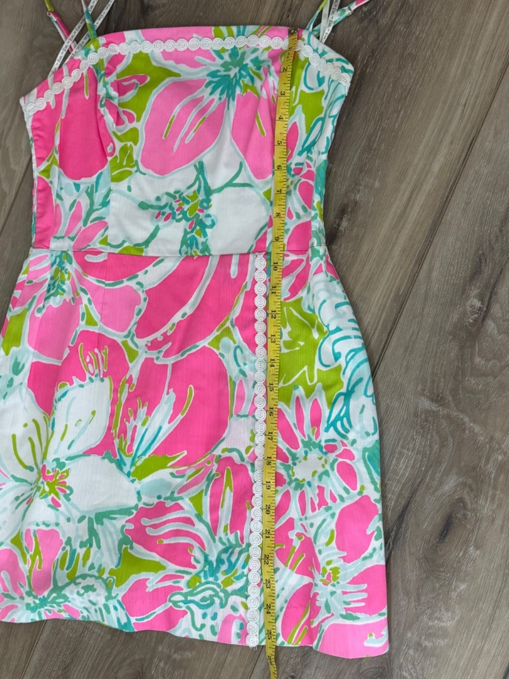 Lilly Pulitzer Jesse Skort Romper Dress Cotton Pink Green Floral Straps Sz 2 - Picture 12 of 16